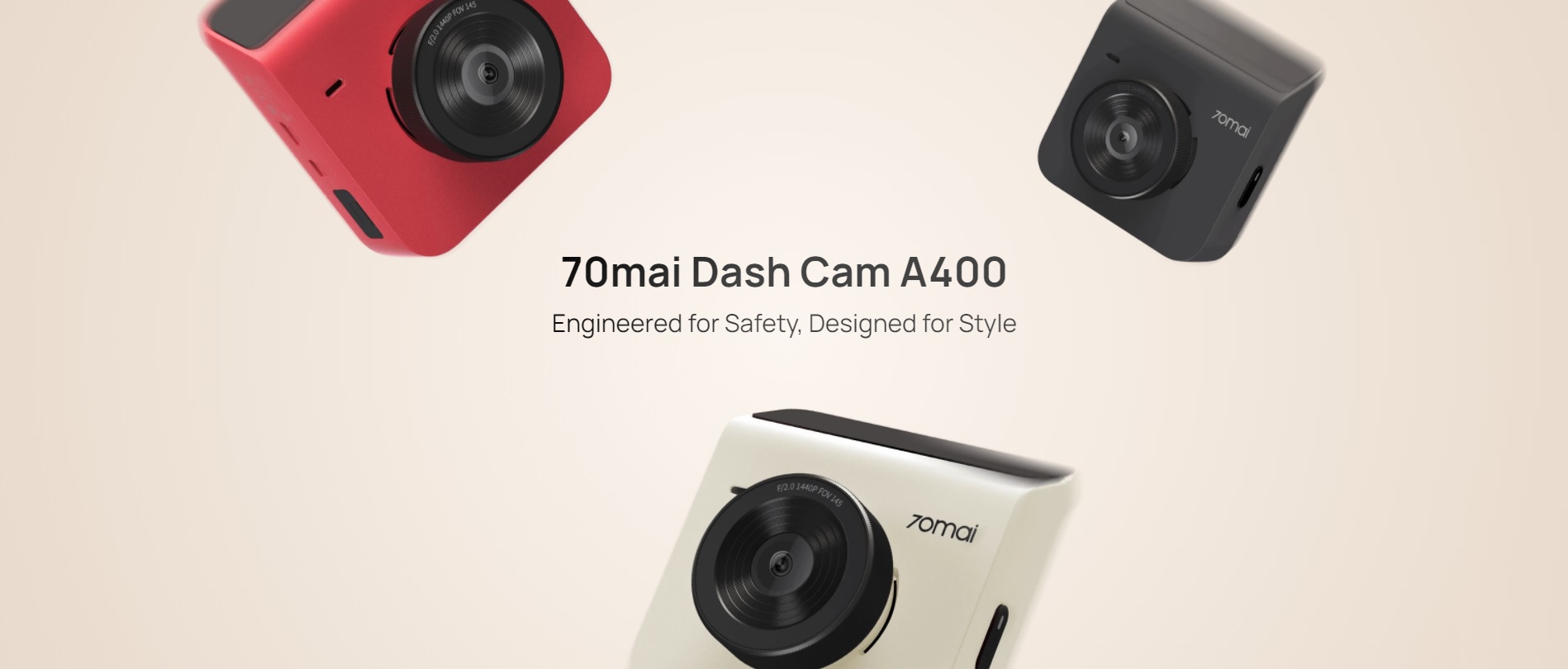 Xiaomi 70mai Dash Cam A400 Pametna Avto Kamera + 70mai RC09 Zadnja